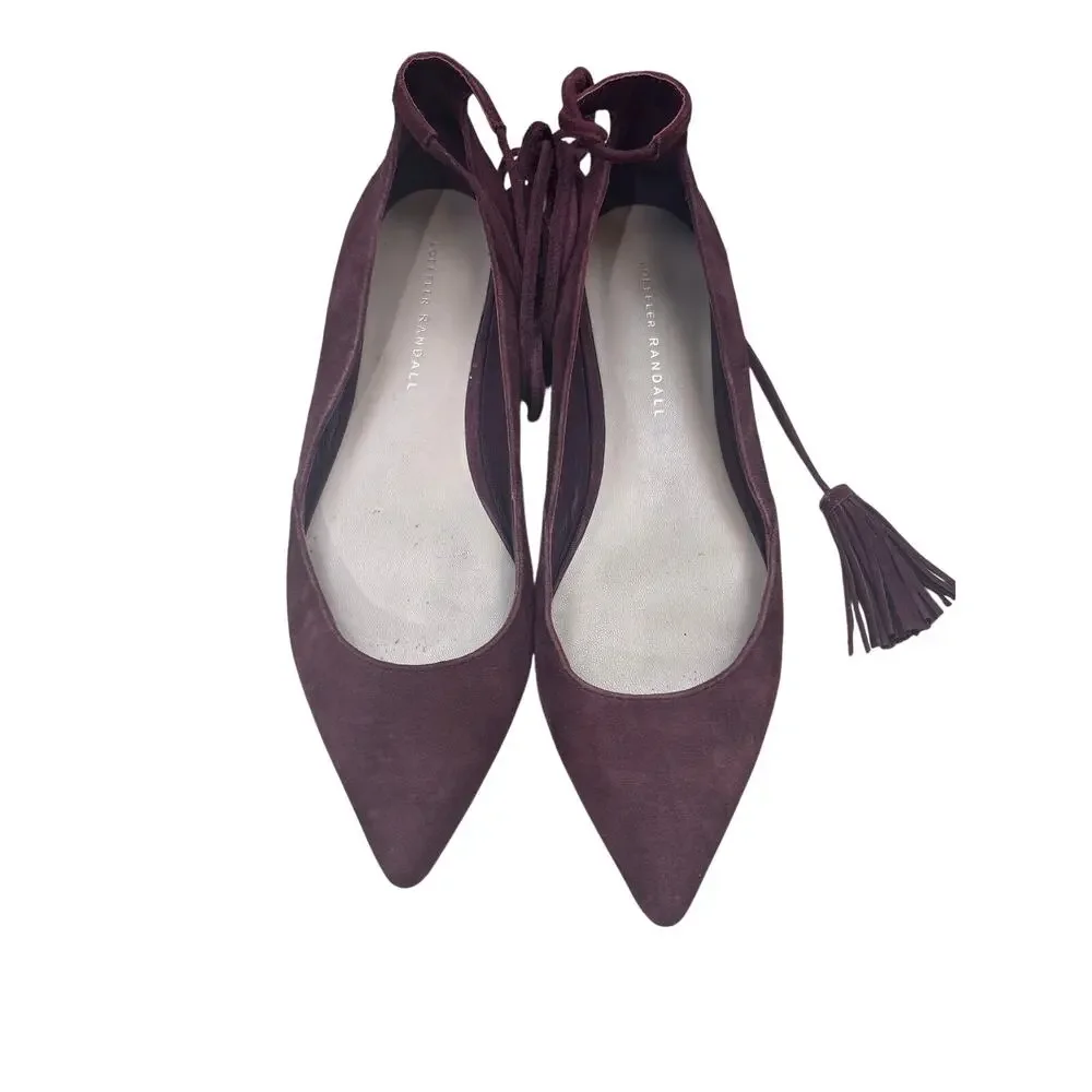 Loeffler Randall Penelope Suede Flats - Burgundy